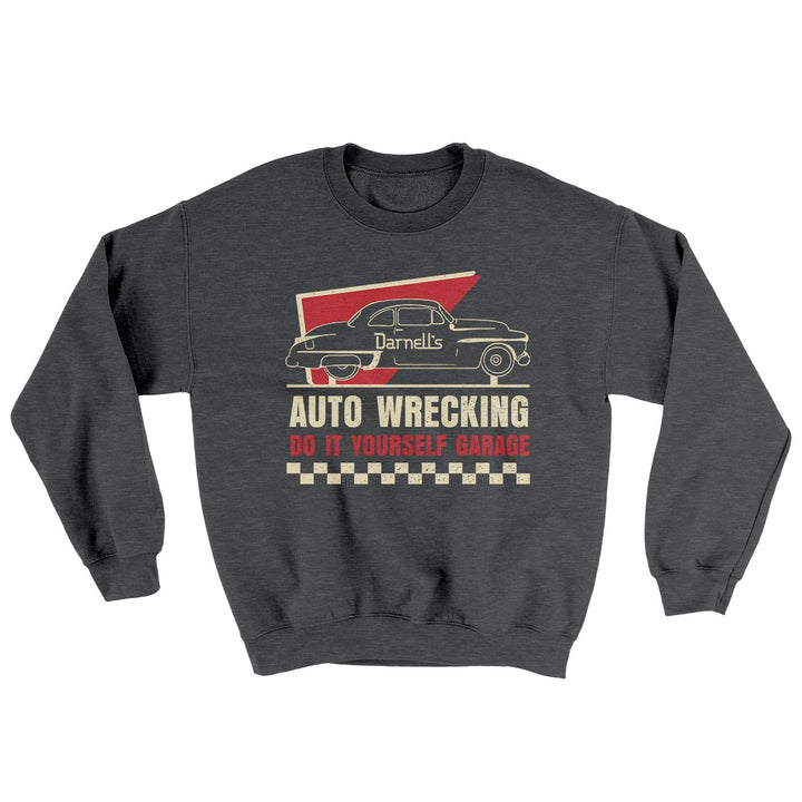 Darnell's Auto Wrecking Ugly Sweater Crewneck Sweatshirt 50/50 Cotton Poly Blend