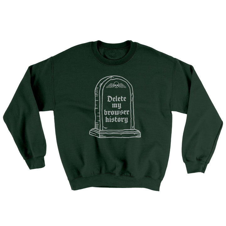 Delete My Browser History Ugly Sweater Crewneck Sweatshirt 50/50 Cotton Poly Blend
