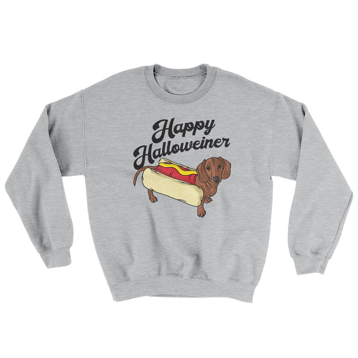 Happy Hallowiener Ugly Sweater Dachshund Hot Dog Halloween Sweatshirt