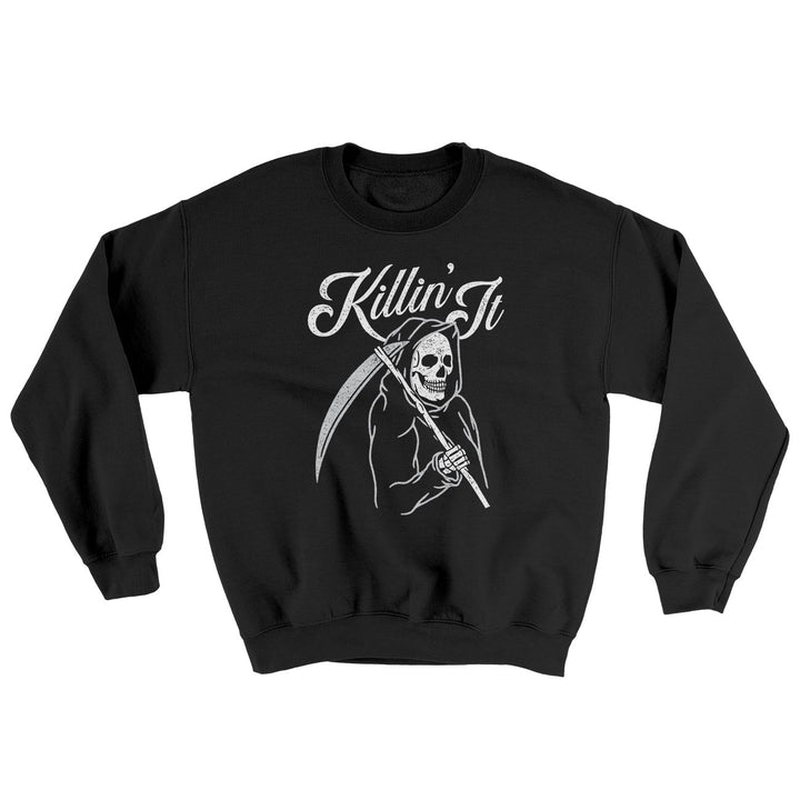 Killin' It Ugly Sweater Crewneck Sweatshirt 50/50 Cotton Poly Blend Loose Fit