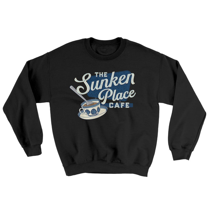 Sunken Place Cafe Ugly Sweater Crewneck Sweatshirt 50/50 Cotton Poly Blend